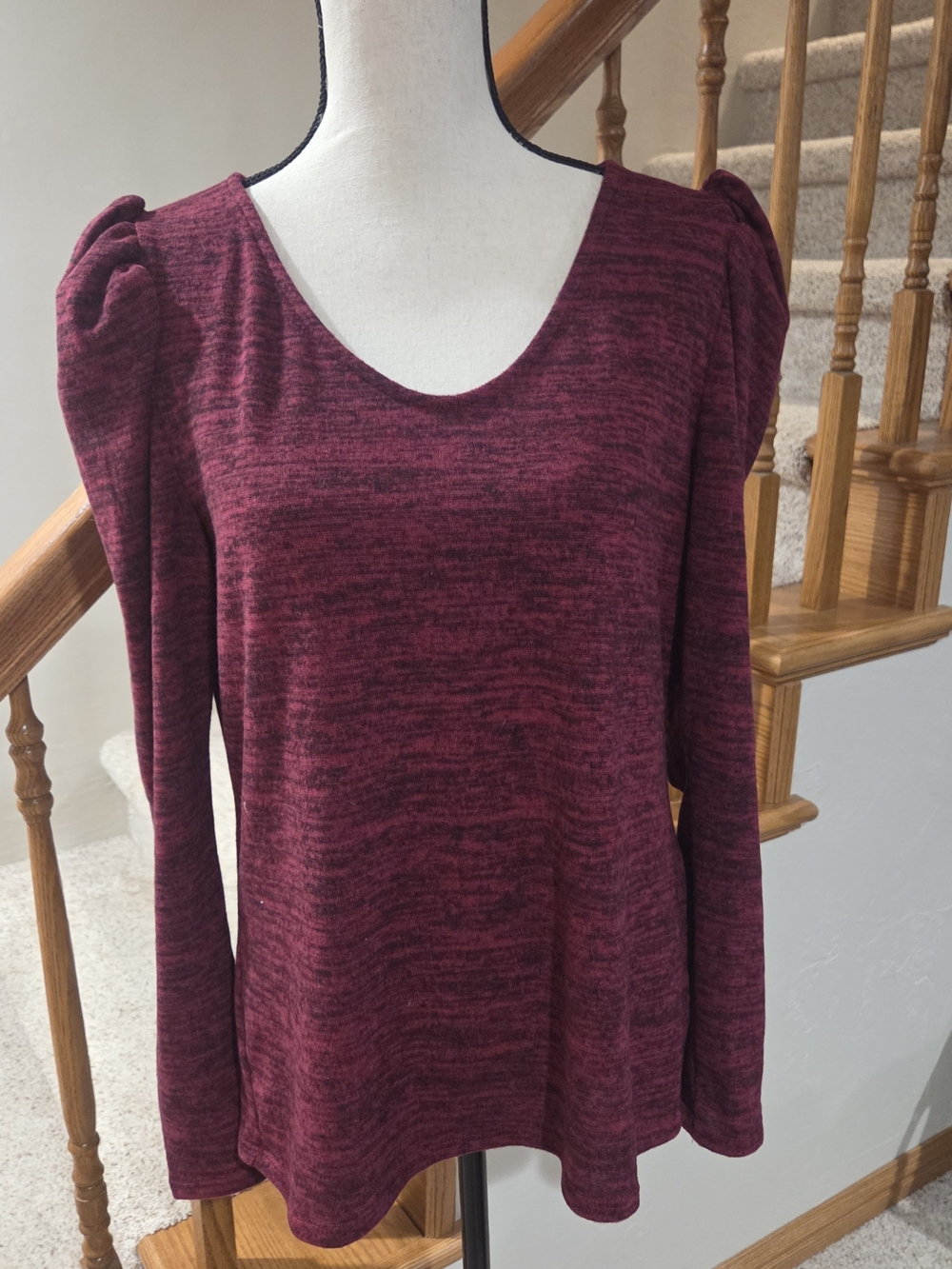 RJ 220 Burgundy Long-Sleeve Sweater Women’s Top